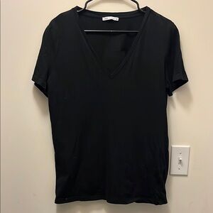 Zara Black V-Neck Women's Top size Large